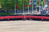 Major General's Review 2013: The Escort to the Colour troops the Colour past No. 5 Guard, F Company Scots Guards..
Horse Guards Parade, Westminster,
London SW1,

United Kingdom,
on 01 June 2013 at 11:23, image #427