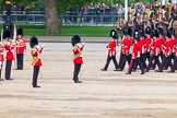 Major General's Review 2013: The Escort to the Colour has trooped the Colour past No. 2 Guard, 1st Battalion Welsh Guards, and is now almost back to their initial position, when they were the Escort for the Colour..
Horse Guards Parade, Westminster,
London SW1,

United Kingdom,
on 01 June 2013 at 11:25, image #439