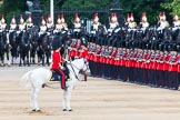 Major General's Review 2013: The Field Officer, in front of No. 2 Guard, 1st Battalion Welsh Guards, is about to inform HM The Queen that the troops are ready for the March Past..
Horse Guards Parade, Westminster,
London SW1,

United Kingdom,
on 01 June 2013 at 11:29, image #450