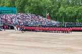 Major General's Review 2013: The March Past in Slow Time - Field Officer and Major of the Parade leading the six guards around Horse Guards Parade..
Horse Guards Parade, Westminster,
London SW1,

United Kingdom,
on 01 June 2013 at 11:31, image #471