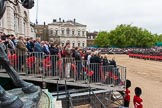 Major General's Review 2013: Wide angle view from the press stand, including spectators and photographers,  during the March Past..
Horse Guards Parade, Westminster,
London SW1,

United Kingdom,
on 01 June 2013 at 11:32, image #479
