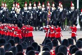 Major General's Review 2013: No. 1 Guard (Escort for the Colour),1st Battalion Welsh Guards, at the beginning of the March Past in Quick Time..
Horse Guards Parade, Westminster,
London SW1,

United Kingdom,
on 01 June 2013 at 11:39, image #524