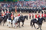 Major General's Review 2013: The Ride Past - The Sovereign's Escort, Household Cavalry, here the Field Officer of the Escort, Major Nick Stewart, The Life Guards, followed by the Trumpeter (Lance Corporal Ben Ruffer, The Life Guards), the Standard Bearer (Squadron Corporal Major Kris Newell, The Life Guards) and the Standard Coverer (Staff Corporal Steve Chinn, The Life Guards)..
Horse Guards Parade, Westminster,
London SW1,

United Kingdom,
on 01 June 2013 at 11:52, image #615
