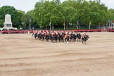 Major General's Review 2013: The Director of Music of the Household Cavalry, Major Paul Wilman, The Life Guards, during the Mounted Troops Ride Past. Behind him the kettle drummer from The Blues and Royals..
Horse Guards Parade, Westminster,
London SW1,

United Kingdom,
on 01 June 2013 at 11:51, image #589