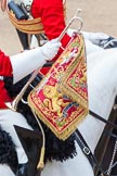 Major General's Review 2013: The Trumpeter (Lance Corporal Ben Ruffer, The Life Guards), the Standard Bearer (Squadron Corporal Major Kris Newell, The Life Guards) and the Standard Coverer (Staff Corporal Steve Chinn, The Life Guards) leading the Ride Past for the Household Cavalry..
Horse Guards Parade, Westminster,
London SW1,

United Kingdom,
on 01 June 2013 at 11:53, image #623