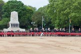 Major General's Review 2013: A wide angle overview of Horse Guards Parade after the Ride Past. The Household Cavalry is returning to their initial positions below the flags, next to St James's Park..
Horse Guards Parade, Westminster,
London SW1,

United Kingdom,
on 01 June 2013 at 11:58, image #666