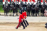Major General's Review 2013: The six guards divisions have changed direction. Behind them, the Household Cavalry is leaving their position to march off..
Horse Guards Parade, Westminster,
London SW1,

United Kingdom,
on 01 June 2013 at 12:03, image #682