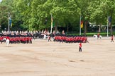 Major General's Review 2013: The Household Cavalry is marching off, led by the Field Officer of the Escort, Major Nick Stewart, The Life Guards, followed by the Trumpeter, Standard Bearer, Standard Coverer. and The Life Guards as first and second divisions of the Sovereign's Escort..
Horse Guards Parade, Westminster,
London SW1,

United Kingdom,
on 01 June 2013 at 12:03, image #688