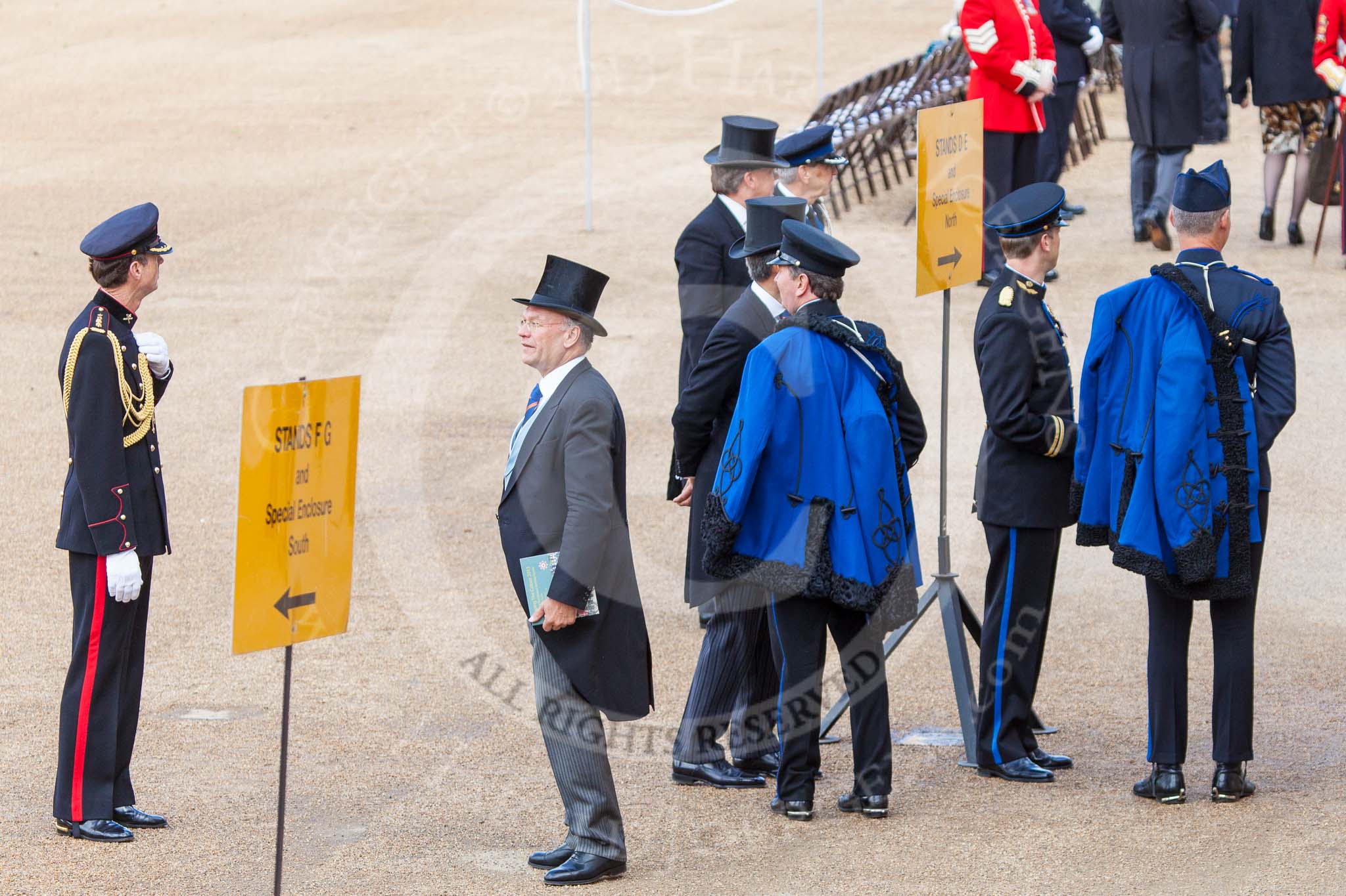Trooping the Colour 2013 (spectators): Spectators arriving at Horse Guards Arch. Image #967, 15 June 2013 09:43