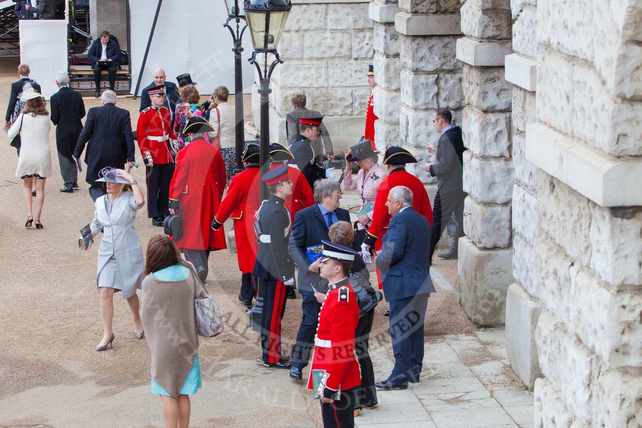 Trooping the Colour 2013 (spectators): Spectators arriving at Horse Guards Arch. Image #975, 15 June 2013 09:47