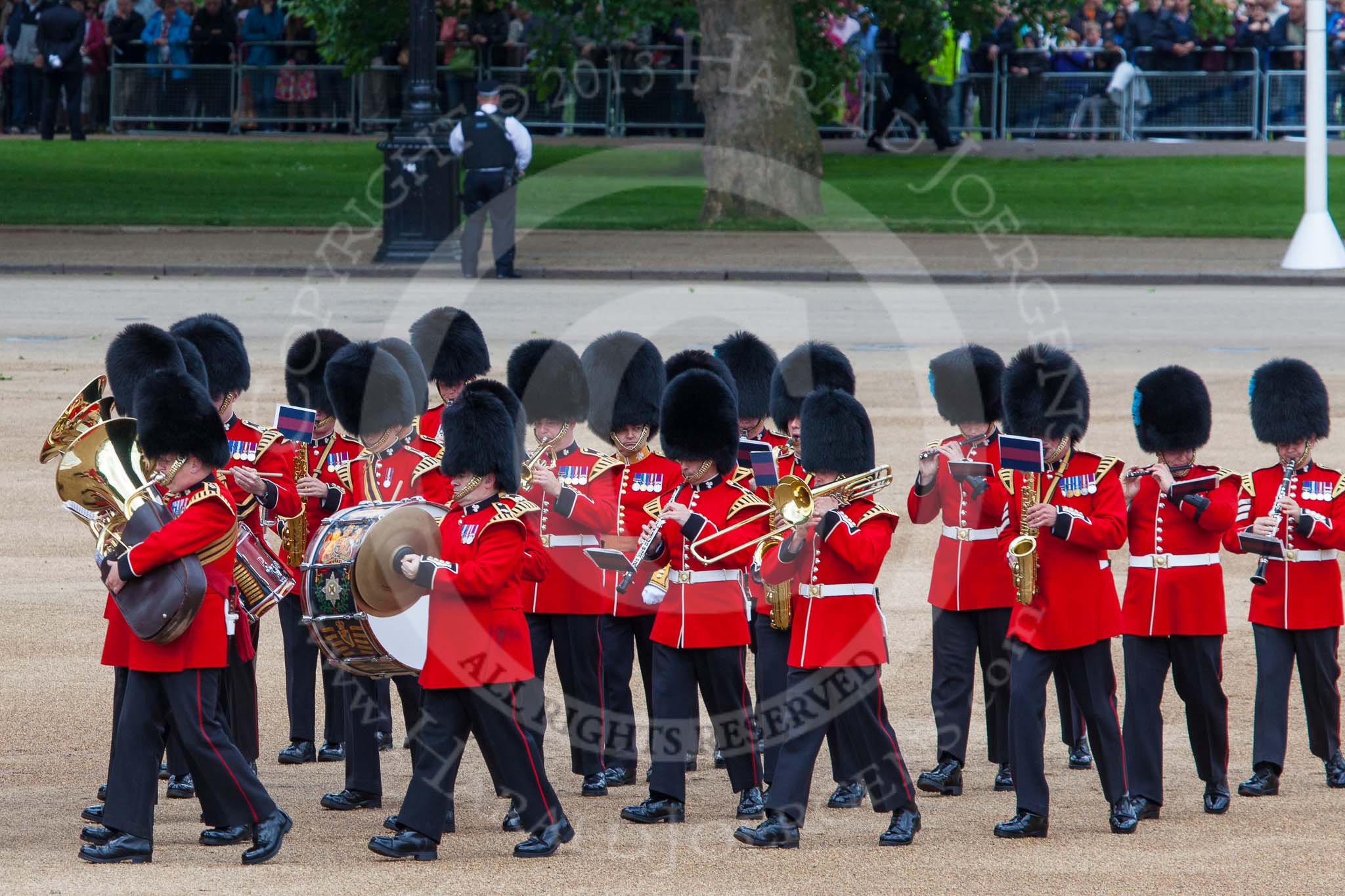 Trooping the Colour 2013: Musicians of the Band of the Irish Guards. Image #59, 15 June 2013 10:16 Horse Guards Parade, London, UK