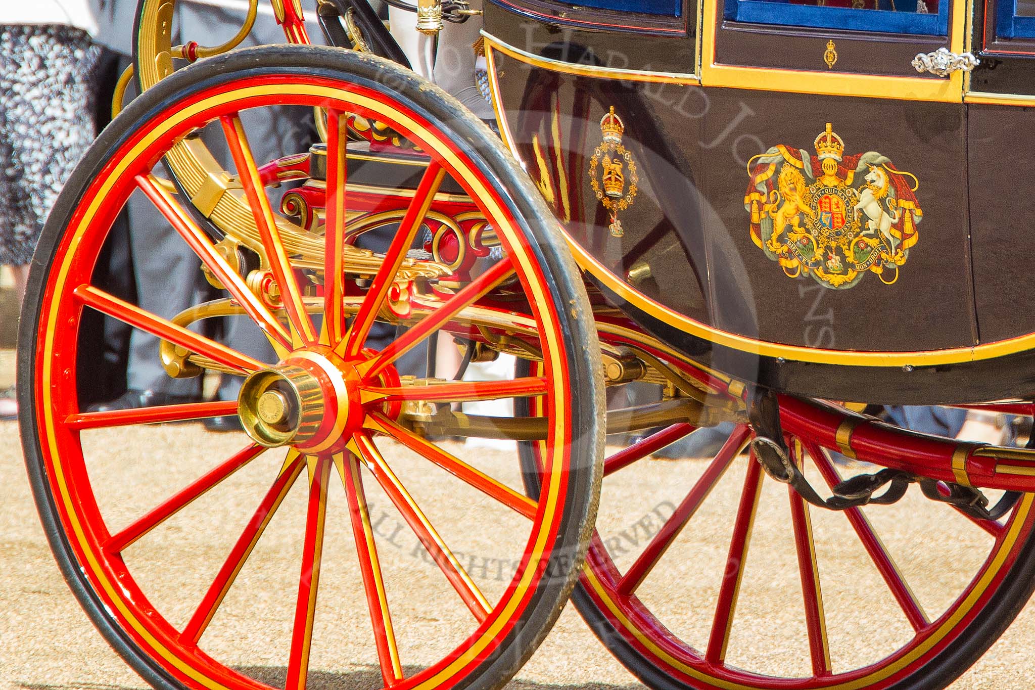 Trooping the Colour 2013: Technical detail of the Glass Coach - the suspensio. Image #271, 15 June 2013 10:59 Horse Guards Parade, London, UK