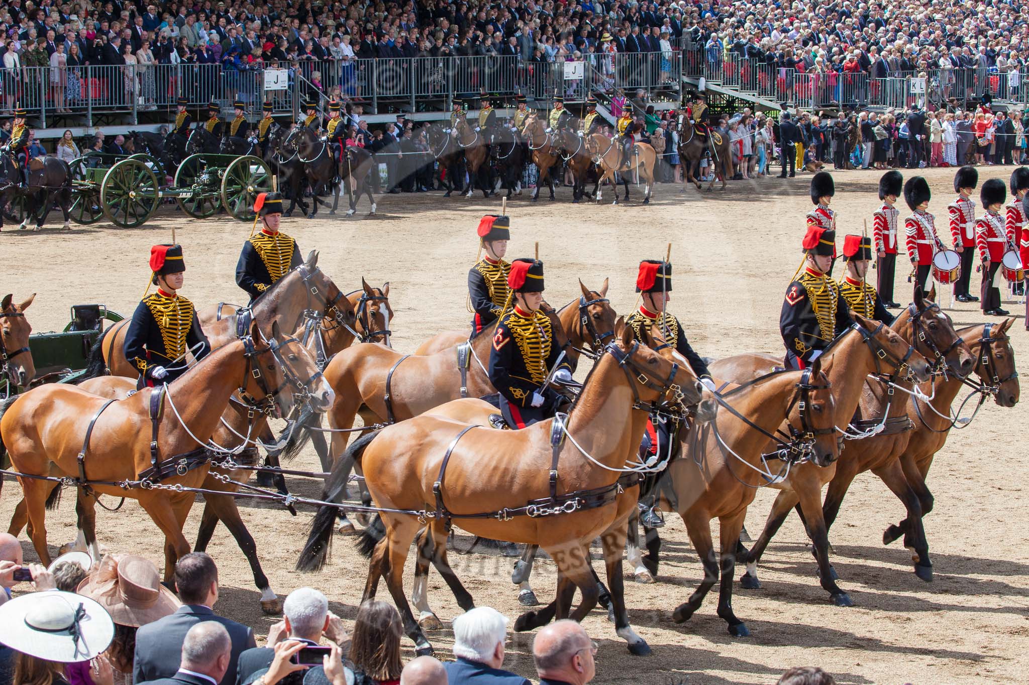 Trooping the Colour 2013: The Ride Past - the King's Troop Royal Horse Artillery. Image #670, 15 June 2013 11:54 Horse Guards Parade, London, UK