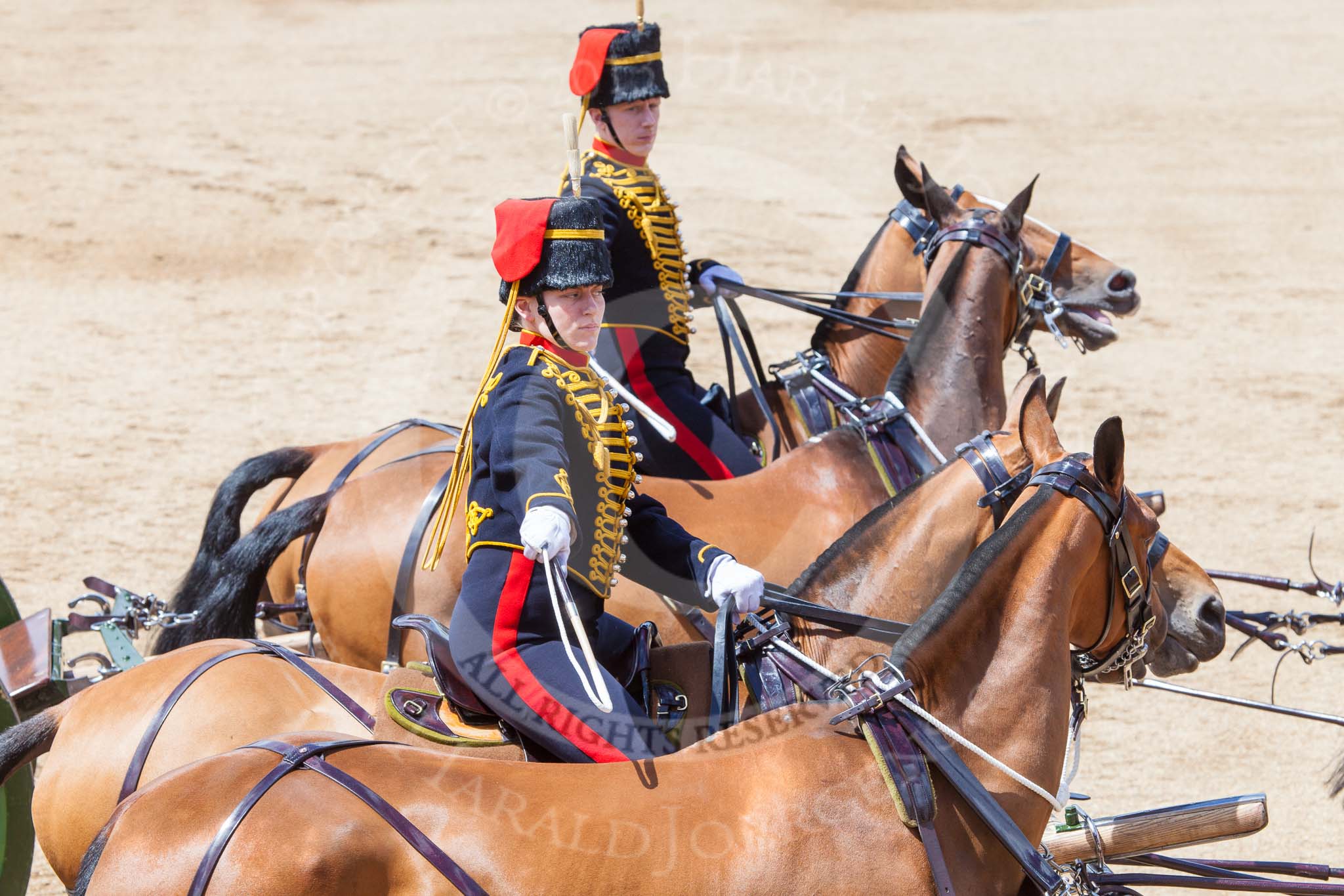 Trooping the Colour 2013: The Ride Past - the King's Troop Royal Horse Artillery. Image #675, 15 June 2013 11:54 Horse Guards Parade, London, UK