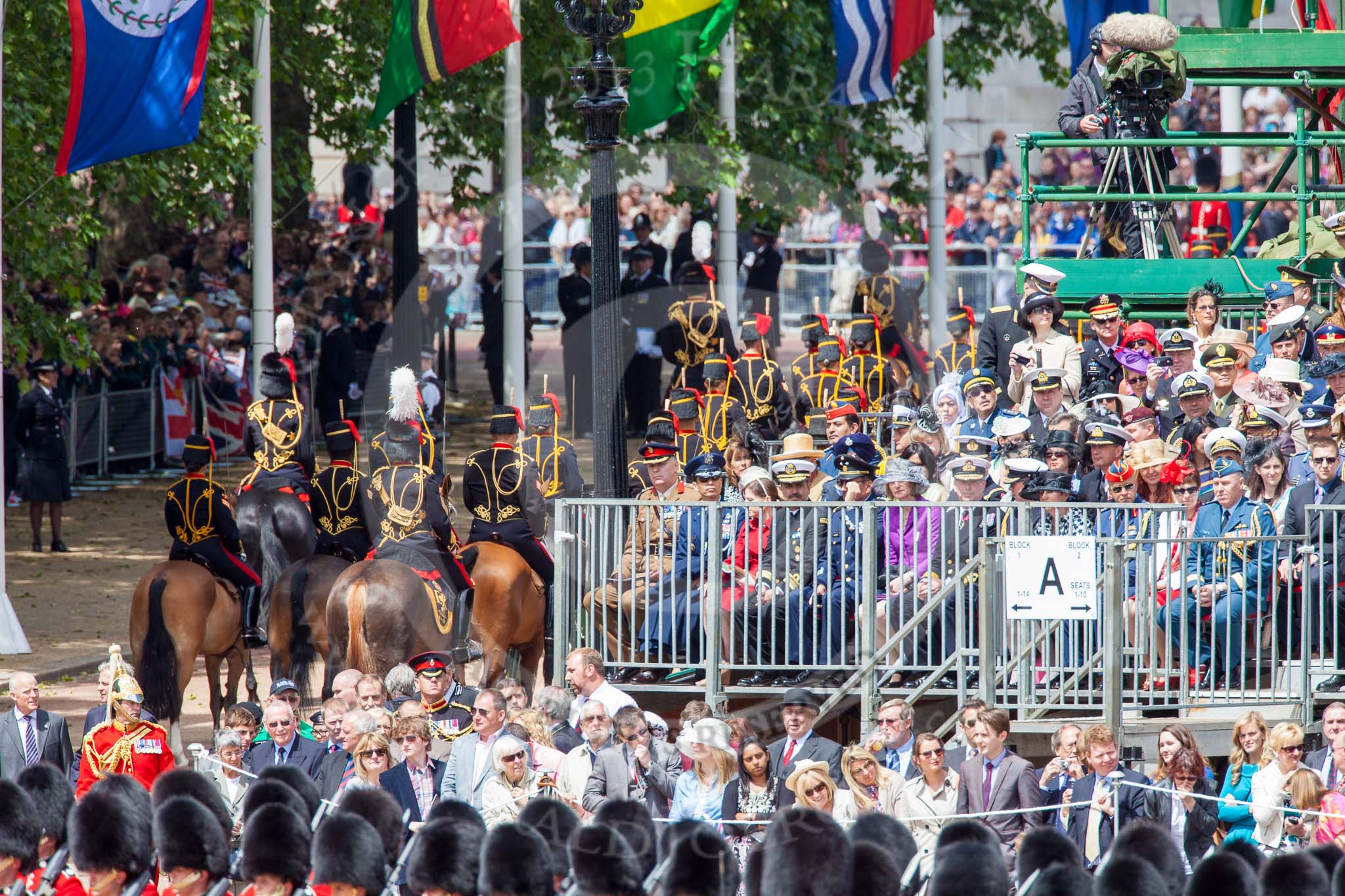 Trooping the Colour 2013: The King's Troop Royal Horse Artillery are waiting on Horse Guards Road to march off via The Mall. Image #763, 15 June 2013 12:03 Horse Guards Parade, London, UK
