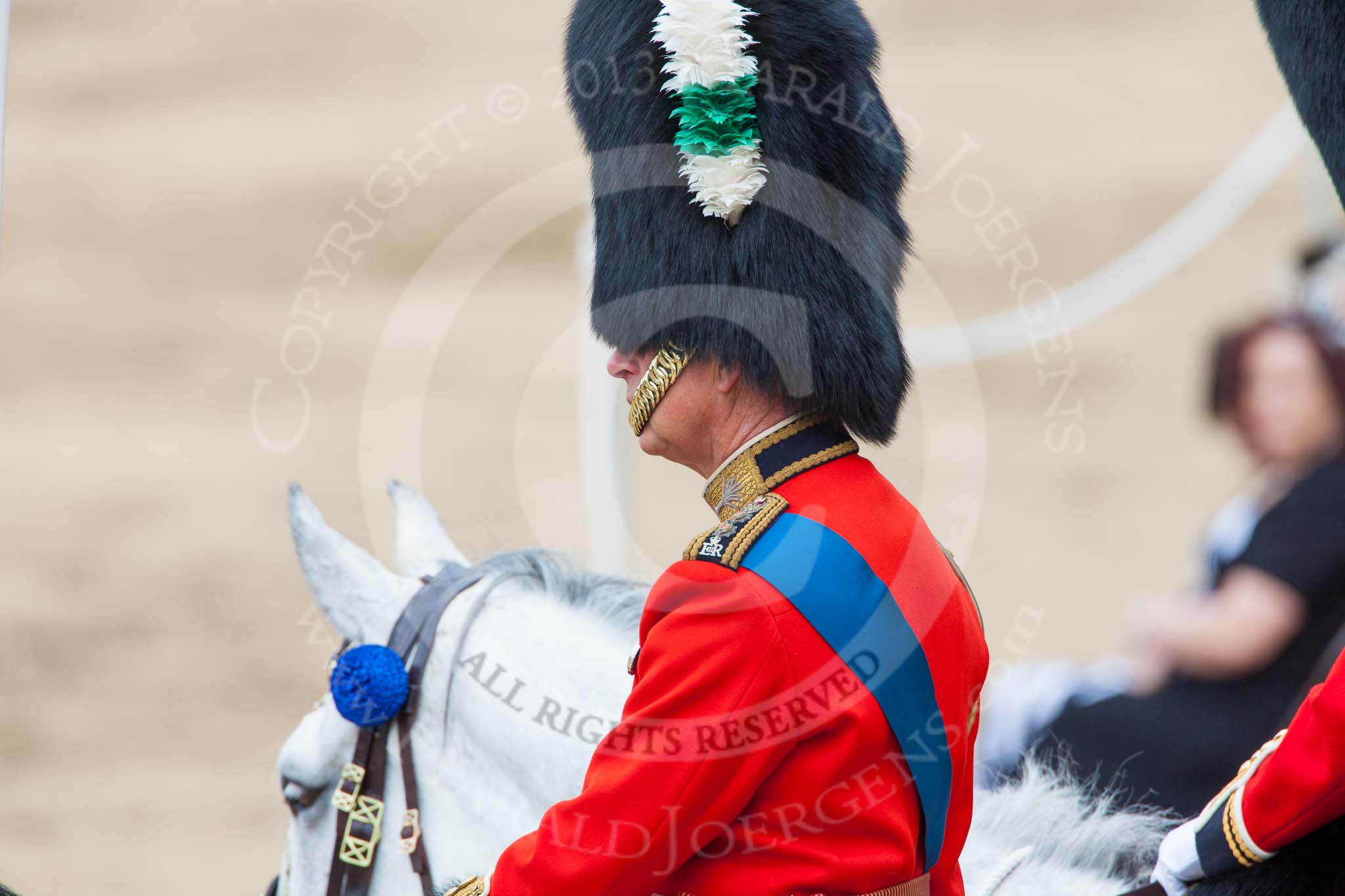 Trooping the Colour 2013: HRH The Prince of Wales, as Royal Colonel, before the March Off. Image #806, 15 June 2013 12:09 Horse Guards Parade, London, UK