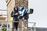 A BBC/SIS camera next to the chimney on the roof of the Cabinet Office.
