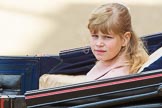 Trooping the Colour 2013: Lady Louise Windsor, the daughter of HRH The Countess of Wessex and HRH The Earl of Wessex in the third barouche carriage on the way across Horse Guards Parade to watch the parade from the Major General's office..
Horse Guards Parade, Westminster,
London SW1,

United Kingdom,
on 15 June 2013 at 10:51, image #216