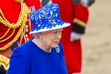 Trooping the Colour 2013: Close-up of HM The Queen on the way to dais after the Inspection of the Line..
Horse Guards Parade, Westminster,
London SW1,

United Kingdom,
on 15 June 2013 at 11:08, image #385