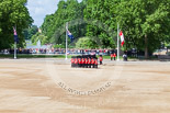 Trooping the Colour 2013: All six guards reposition to form a single, long, L-shaped line. Image #130, 15 June 2013 10:35 Horse Guards Parade, London, UK
