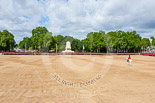 Trooping the Colour 2013: All six guards reposition to form a single, long, L-shaped line. Image #134, 15 June 2013 10:36 Horse Guards Parade, London, UK