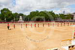 Trooping the Colour 2013: The eighteen officers are marching back towards their Guards, flanked by the Major and the Adjutant of the Parade. Image #161, 15 June 2013 10:41 Horse Guards Parade, London, UK