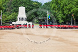 Trooping the Colour 2013: No. 3 Guard, 1st Battalion Welsh Guards, is opening a gap in the line for members of the Royal Family to arrive. Image #171, 15 June 2013 10:44 Horse Guards Parade, London, UK