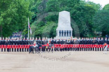 Trooping the Colour 2013: The head of the Royal Procession during the Inspection of the Line - Brigade Major Dino Bossi, followed by four tropper of The Life Guards, and on the right side of the image the Field Officer. Image #331, 15 June 2013 11:03 Horse Guards Parade, London, UK