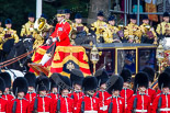 Trooping the Colour 2013: HM The Queen in the Glass Coach during the Inspection of the Line. Image #345, 15 June 2013 11:05 Horse Guards Parade, London, UK