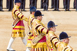Trooping the Colour 2013: The Drum Majors during the Massed Troop - Stephen Staite, D P Thomas, Senior Drum Major M J Betts, Neill Lawman, and Tony Taylor. Image #395, 15 June 2013 11:10 Horse Guards Parade, London, UK