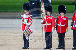 Trooping the Colour 2013: The "Lone Drummer", Lance Corporal Christopher Rees in position next to No. 1 Guard, the Escort for the Colour. Image #425, 15 June 2013 11:15 Horse Guards Parade, London, UK