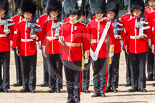 Trooping the Colour 2013: Captain F O Lloyd-George gives the orders for No. 1 Guard (Escort for the Colour),1st Battalion Welsh Guards to move into close order. Image #433, 15 June 2013 11:17 Horse Guards Parade, London, UK