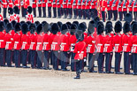 Trooping the Colour 2013: The Colour Party joins the Escort to the Colour, here Colour Sergeant, R J Heath, Welsh Guards, at the rear of the two lines of guardsmen. Image #474, 15 June 2013 11:22 Horse Guards Parade, London, UK