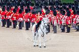 Trooping the Colour 2013: The Field Officer in Brigade Waiting, Lieutenant Colonel Dino Bossi, Welsh Guards, whilst the Esort to the Colour starts to advance in slow time. Image #475, 15 June 2013 11:22 Horse Guards Parade, London, UK