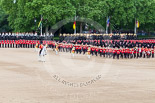 Trooping the Colour 2013: The Massed Bands playing whilst the Escort to the Colour advances in slow time. Image #477, 15 June 2013 11:23 Horse Guards Parade, London, UK