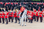 Trooping the Colour 2013: The Field Officer in Brigade Waiting, Lieutenant Colonel Dino Bossi, Welsh Guards, whilst the Esort to the Colour are dvancing in slow time. Image #482, 15 June 2013 11:24 Horse Guards Parade, London, UK
