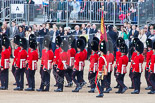 Trooping the Colour 2013: The Escort Tto the Colour is marching towards No.6 Guard, to begin the trooping the Colour through the ranks. Image #484, 15 June 2013 11:24 Horse Guards Parade, London, UK