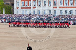 Trooping the Colour 2013: The Escort Tto the Colour is marching towards No.6 Guard, to begin the trooping the Colour through the ranks. Image #485, 15 June 2013 11:24 Horse Guards Parade, London, UK