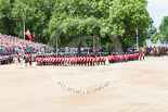Trooping the Colour 2013: The Field Officer in Brigade Waiting, Lieutenant Colonel Dino Bossi, Welsh Guards, and the Major of the Parade, Major H G C Bettinson, Welsh Guards, leading the March Past. Image #526, 15 June 2013 11:32 Horse Guards Parade, London, UK