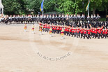 Trooping the Colour 2013: The Massed Bands, led by the five Drum Majors, during the March Past. Image #529, 15 June 2013 11:33 Horse Guards Parade, London, UK