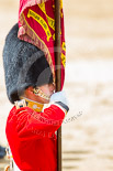 Trooping the Colour 2013: Close-up of the Ensign, Second Lieutenant Joel Dinwiddle, carrying the Colour during the March Past. Image #540, 15 June 2013 11:36 Horse Guards Parade, London, UK