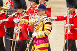 Trooping the Colour 2013: Drum Major Tony Taylor, Coldstream Guards, with the Band of the Coldstream Guards. Image #637, 15 June 2013 11:51 Horse Guards Parade, London, UK