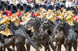 Trooping the Colour 2013: The Ride Past - the Mounted Bands of the Household Cavalry move, from the eastern side, onto Horse Guards Parade. Image #650, 15 June 2013 11:52 Horse Guards Parade, London, UK