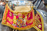 Trooping the Colour 2013: Detail of one of the kettle drums (The Life Guards). Image #654, 15 June 2013 11:53 Horse Guards Parade, London, UK