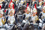 Trooping the Colour 2013: The Third and Forth Divisions of the Sovereign's Escort, The Blues and Royals, during the Ride Past. Image #697, 15 June 2013 11:55 Horse Guards Parade, London, UK