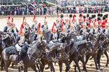 Trooping the Colour 2013: The Third and Forth Divisions of the Sovereign's Escort, The Blues and Royals, during the Ride Past. Image #698, 15 June 2013 11:56 Horse Guards Parade, London, UK