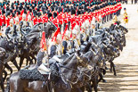 Trooping the Colour 2013: The Third and Forth Divisions of the Sovereign's Escort, The Blues and Royals, during the Ride Past. Image #699, 15 June 2013 11:56 Horse Guards Parade, London, UK