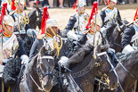 Trooping the Colour 2013: The Third and Forth Divisions of the Sovereign's Escort, The Blues and Royals, during the Ride Past. Image #703, 15 June 2013 11:56 Horse Guards Parade, London, UK