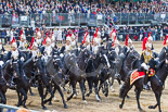 Trooping the Colour 2013: The Third and Forth Divisions of the Sovereign's Escort, The Blues and Royals, during the Ride Past. Image #731, 15 June 2013 11:59 Horse Guards Parade, London, UK