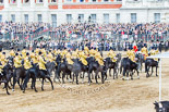 Trooping the Colour 2013: The Mounted Bands of the Household Cavalry are ready to leave, they follow the Hosehold Cavalry up to Horse Guards Road, where they will wait, with the Royal Horse Artillery, to march off. Image #754, 15 June 2013 12:00 Horse Guards Parade, London, UK